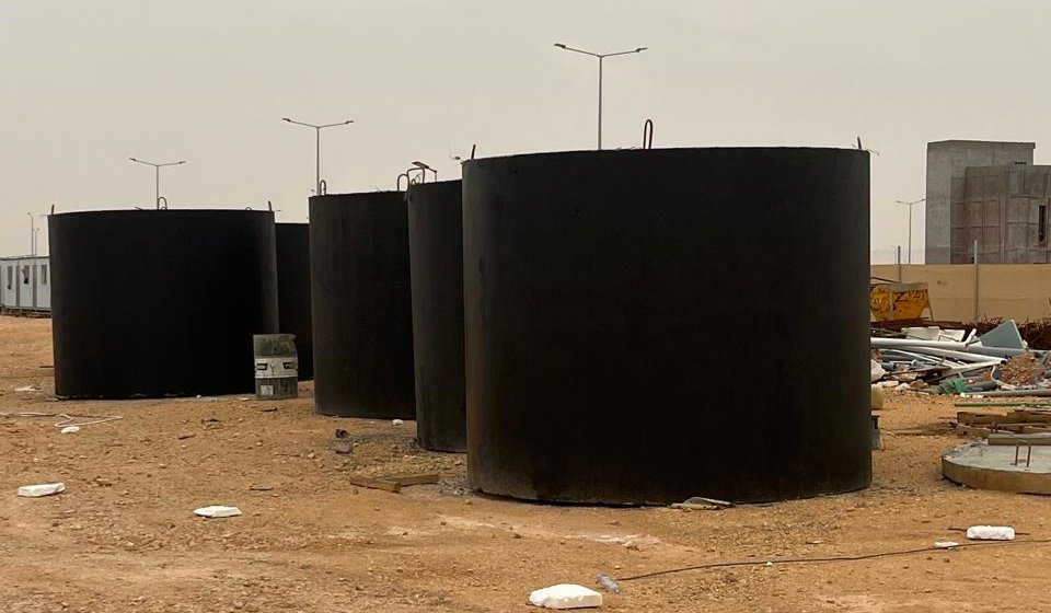 ModuCast precast water tanks on site